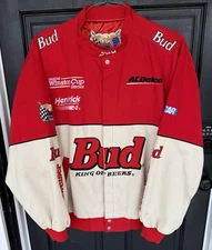 Vintage Budweiser King Of Beers Jeff Hamilton NASCAR Jacket Size XXL