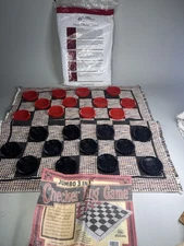 Multiflex Designs 3 in 1 Checkets Floor Rug Game Super Tic Tac Toe w Travel Bag