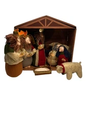 Holiday Time Child’s Nativity Set – 8-Piece Cloth Plush Figures w/ Paper Manger