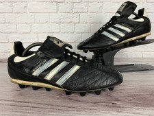 Vintage Adidas World Cup Football Boots Black Leather FG Studs UK 9.5