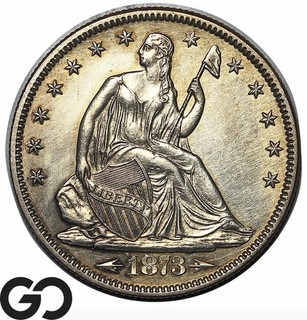 1873 Seated Liberty Half Dollar Arrows Rare Choice Uncirculated Key Date