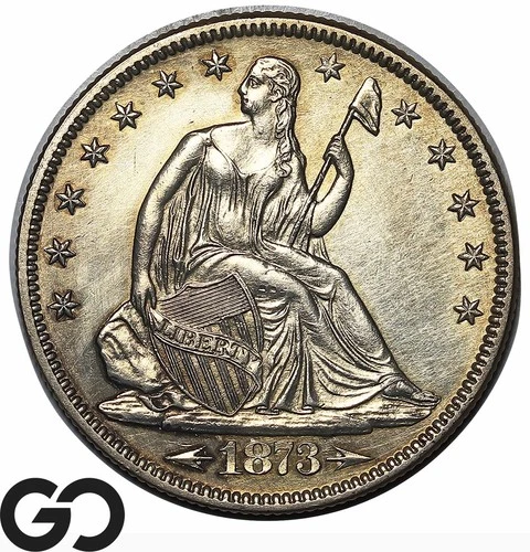 1873 Seated Liberty Half Dollar, Arrows, Rare Choice Uncirculated++ Key Date