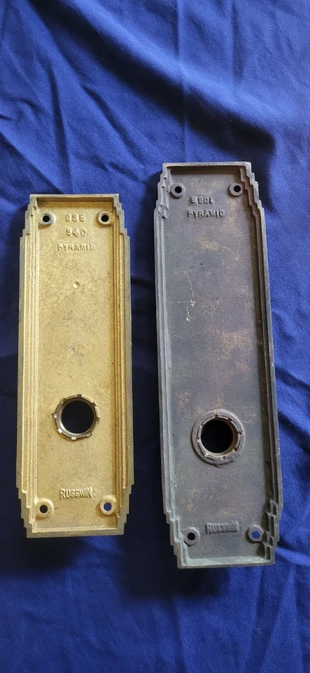 Antique Russwin Pyramid Design Door Set - Image 4 of 4