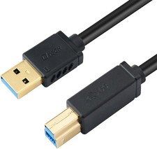 DTech 6 ft Printer Cable USB to b Cord Type A 3.0 Square End 6ft, Black