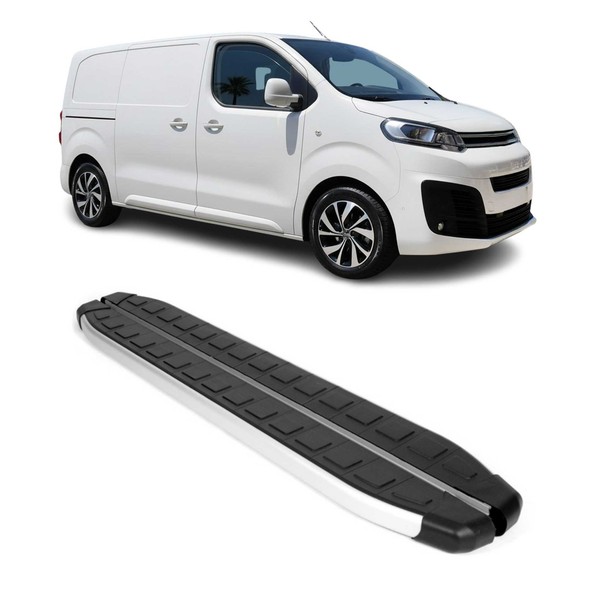 Seitenbretter Trittbretter FüR Citroen Jumpy 2016-2026 Kurzer Alu Schwarz-image