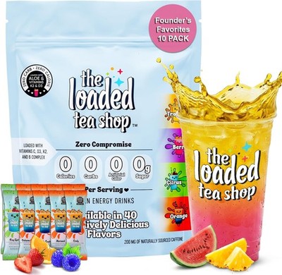 Energy Drink Mix Sticks, Founder s Favorites 10 Pack, Sugar-Free, Zero Calories,