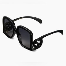 Gucci Black Oversized Sunglasses GG1326S Made in Japan 490 GUC Avant-garde