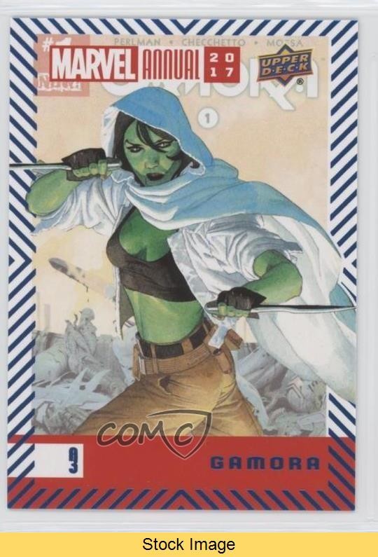 2017 Upper Deck Marvel Annual Blue Foil Gamora #3 READ fb7