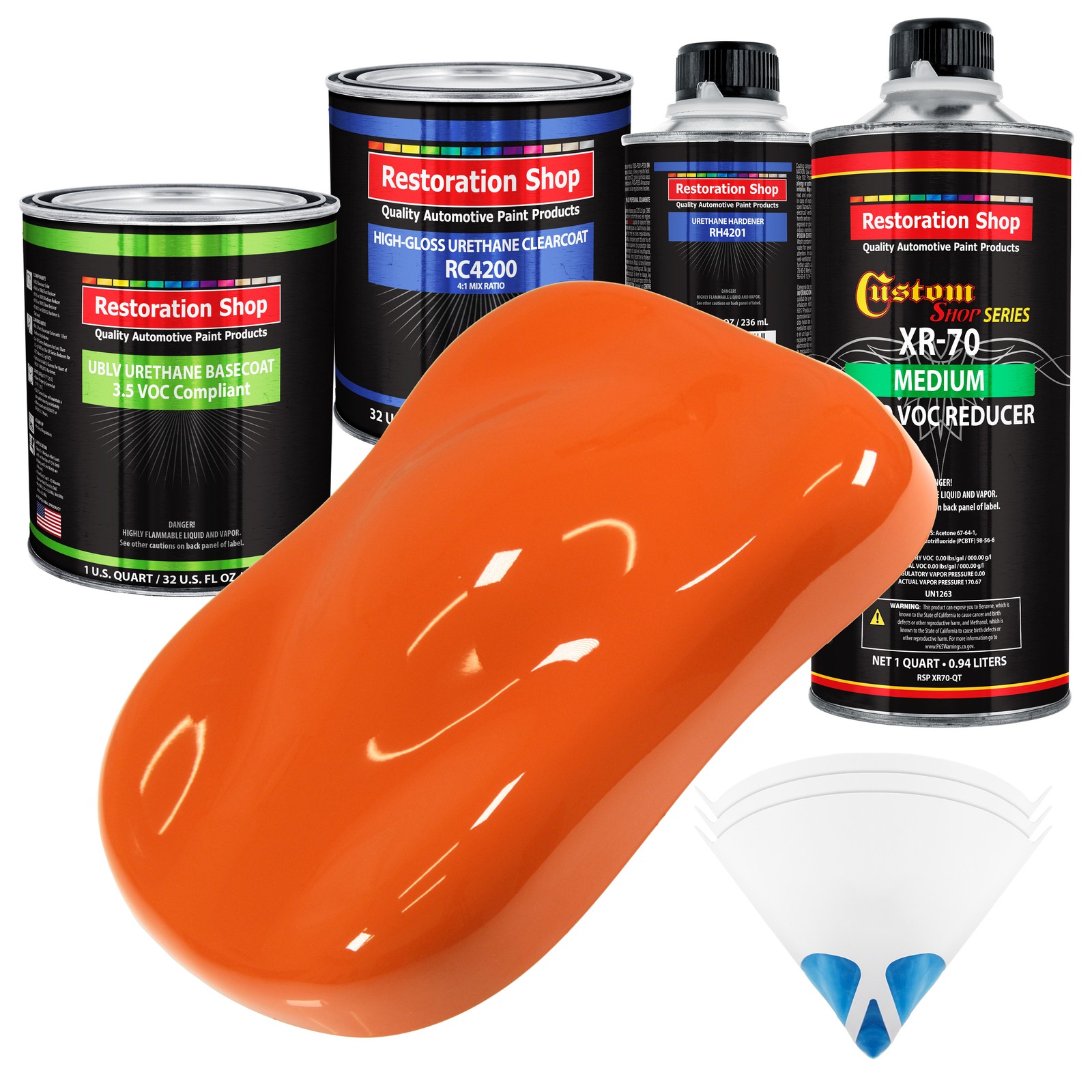 Sunset Orange Quart Low VOC Urethane Basecoat Auto Paint Kit