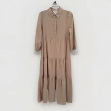 Pomander Place by Tuckernuck Sandstone Mabel Maxi Dress sz S Tier Long Sleeve