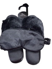Women Sleep Mask /Slippers INC International Concepts Black L 9-10 FREE SCARF