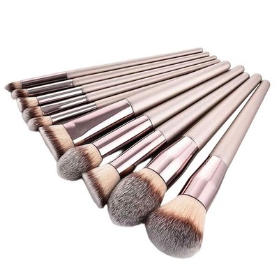 10 Stück Goldfarben Make-up Pinsel Set zur Verwendung mit Flüssigkeit und Puder Formeln