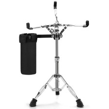 Youeon Snare Drum Stand with Sticks Holder, Double Braced Tripod Silver
