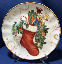 Williams Sonoma TWAS THE NIGHT BEFORE CHRISTMAS Stocking Dinner Plate NEW A3