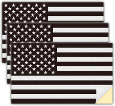 3pcs Reflective US Flag Stickers, 4x2.4 inch American Flag Decal Car Laptop Bump