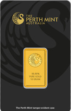 The Perth Mint Gold Bar 10g 99.99 Pure Gold, Sealed Assay 4821.04 per troy oz