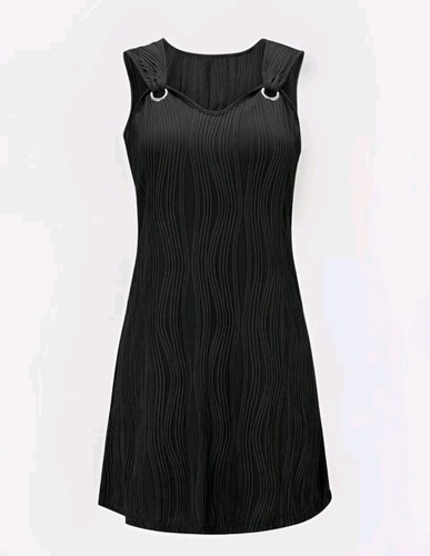 Sexy lässiges Strandkleid Damen schwarz ärmellos Sommer über dem Knie - Größe 2XL - Bild 8 von 16