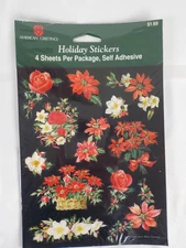 Vintage NOS American Greetings Xmas Stickers 2 Packs Anne Marie Trechslin