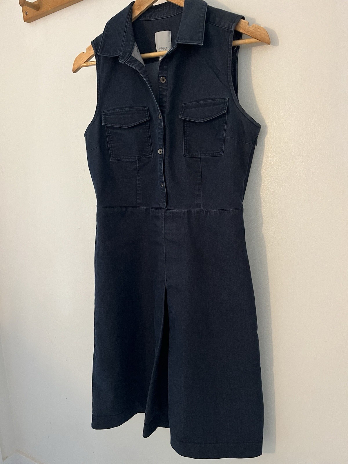 Halogen Denim Button Front Collared Sleeveless Dr… - image 5