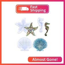 3PCS Marine Starfish Shell Hippocampus Resin Molds,DIY Handmade Baking Tools, Re