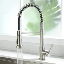 Kitchen Faucet, Faucets with Pull Down Brushed Nickel - Black Hose 2