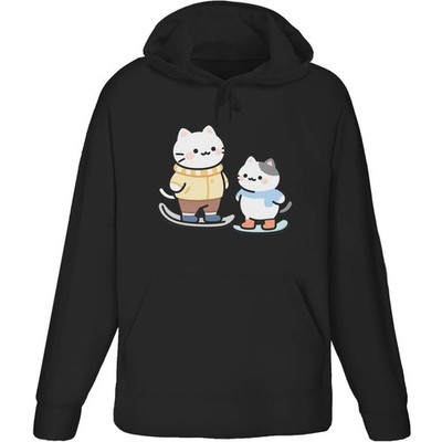 'Cats Going Snowboarding' Adult Hoodie / Hooded Sweater (HO061096)