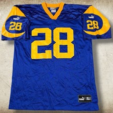 Vintage LA Rams Jersey Marshall Faulk PUMA 90’s Blue Men Size Large Made in USA