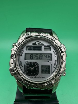Quiksilver QS2703 Silver Dial Analog/Digital Surfer Style Watch 165f/New Battery