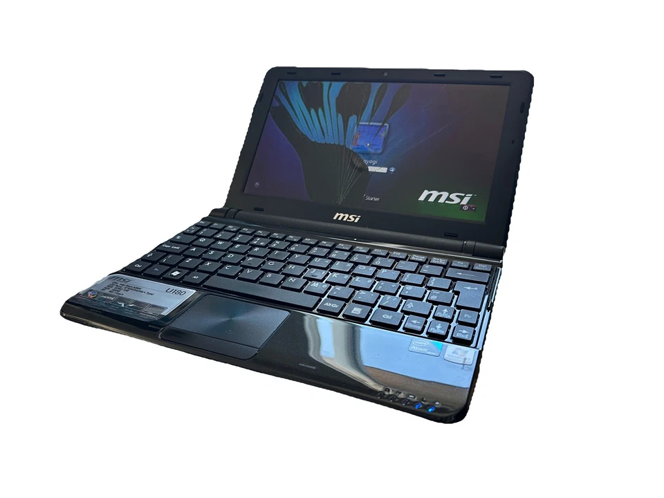 MSI U180 Vintage Laptop Intel Athlon N2600, 1GB RAM 320GB  HDD SpareRepair  - Image 2 of 4