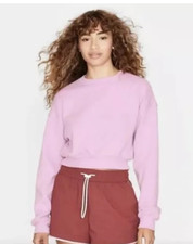 Wild Fable Sweatshirt Purple Cropped Crew Neck Stretch Womens Size S