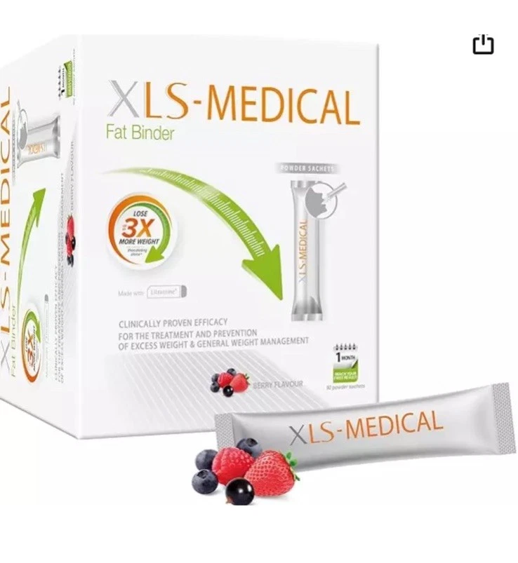 XLS MEDICAL XLSMedical Fat Binder Natural Appetite and Weight Loss 90 Sachets Exp NOV21