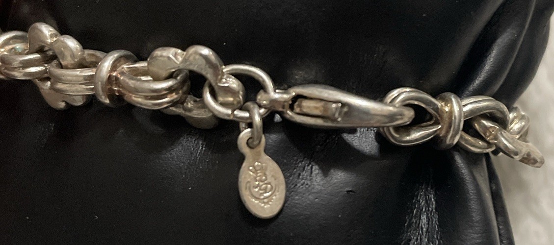 Premier Designs Bracelet Silver Toned Signed PD Crown Jewelry Tag