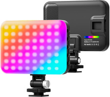 RGB Camera Light,360 Full Color Portable Video Light LED Photo Light W Cold Shoe