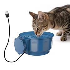 Small Heated Pet Bowl, 0.6L, Indoor, Hanging Kennel Dish, USB Cable, Cat, Dog