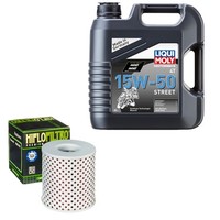 Hiflo ÖLfilter Set Liqui Moly 15W-50 Street 4L FüR Kawasaki Z1 900 Z1F Bj.1973