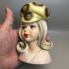 Vintage Head Vase Headvase Young Lady Enesco Japan Really Cute One!