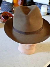 Christy’s London Hat Size 7-1/8 /  58 Handmade Fine Fur Felt Olive Brown Light