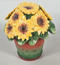 NEW Fitz & Floyd FOREVER IN BLOOM Floral Ceramic Terra Cotta Storage Trinket Pot