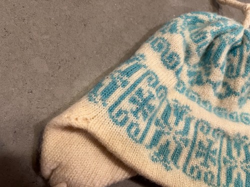 Vtg Murray Merkley Hat Knit Wool Beanie Stocking Ear Flaps Tassle One Size Cap - Picture 6 of 9