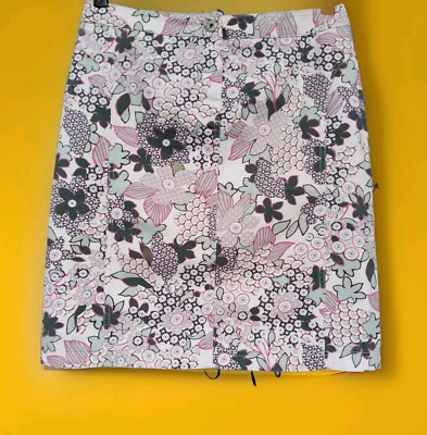 ''WEEKEND MAX MARA'' ROCK DENIM M BLUMEN-PRINT VINTAGE 100% BW SPORTLICH FEMININ