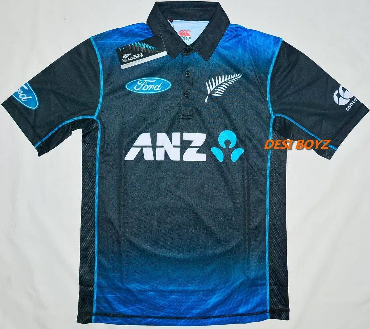 BNWT New Zealand Blackcaps Cricket Shirt NZ Black Caps Mens ODI
