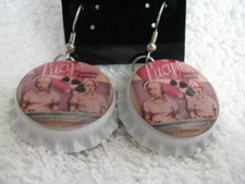 Bottle Cap Image Earrings  Handcrafted   Gift Idea  Lucy