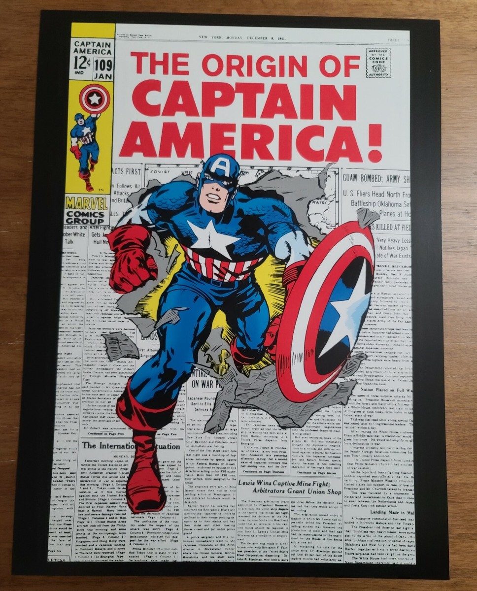 Origin of Captain America 109 Marvel Comics Poster by Jack Kirby