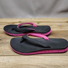 Ocean Pacific Girl's Shoes Size 4.5 Girls Cushion Black Pink Flip Flops Sandals