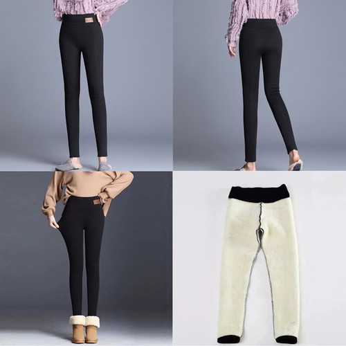 Women's Soft Cozy Thick Cashmere Leggings Warm Plush Thermal Fleece Lined Pants - Picture 4 of 18