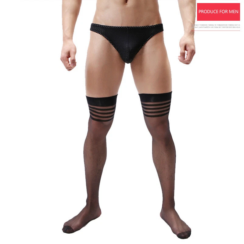 Men's Socks Elastic Thigh-High Stockings Fantasy Thin and Sheer Over Knee Socks - Image 4 of 4