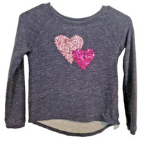 Gymboree Girls Sweatshirt Blue with Hearts Size M 7/8