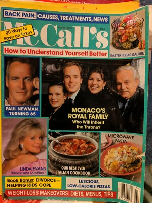 McCall's Magazine March 1989 MONACO'S FAMILY LINDA EVENS PAUL NEWMAN EASTER 3/89
