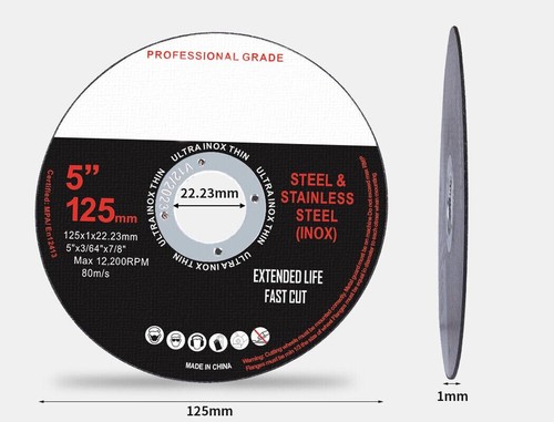 5" Cutting Discs 125mm Grinder Disc Steel Flap Cut Off Wheel Thin 50/100/200PCS - Bild 2 von 11