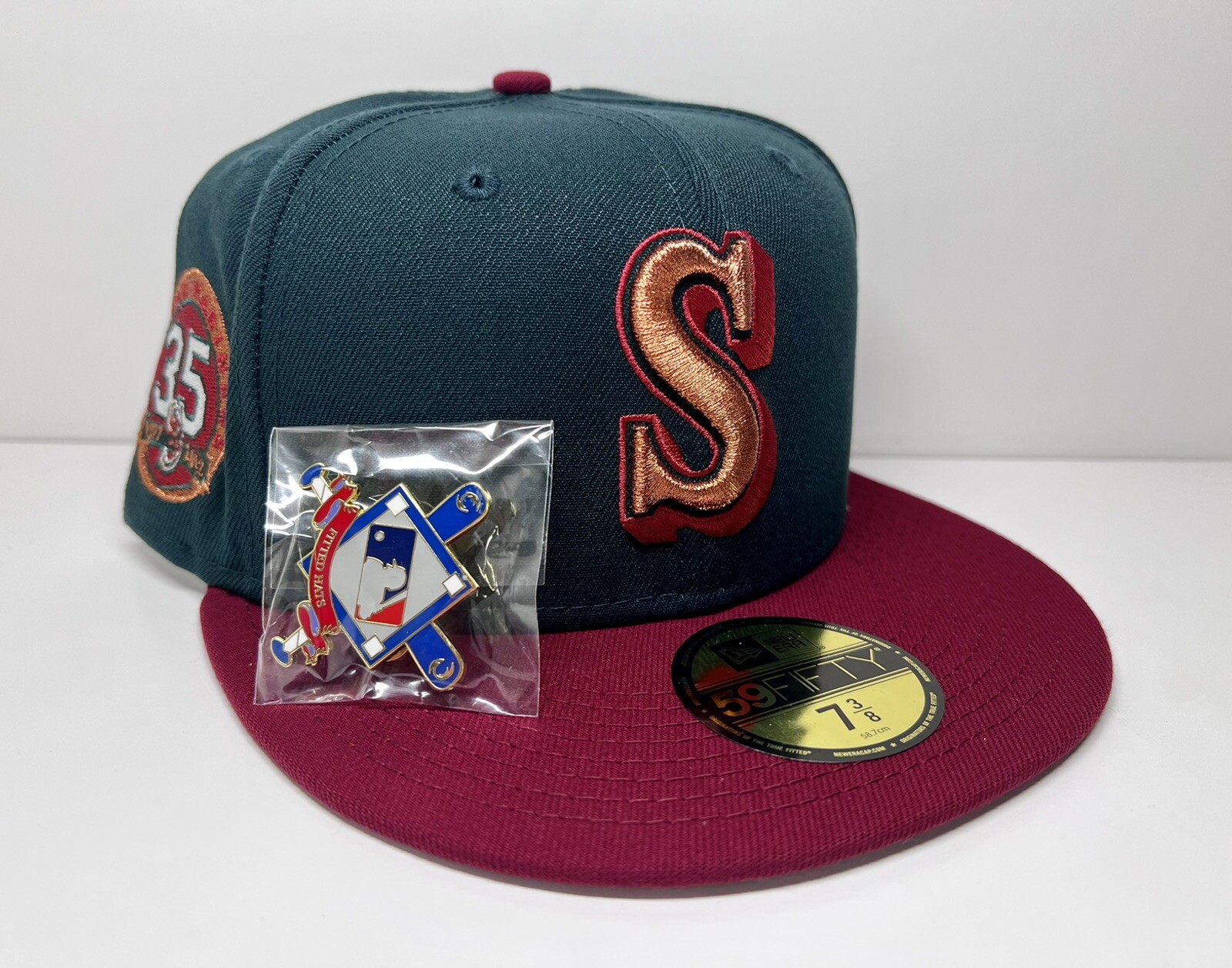 New Era 59Fifty Seattle Mariners Fitted Hat Sonics CrossoverGrey UV7 3/8 eBay